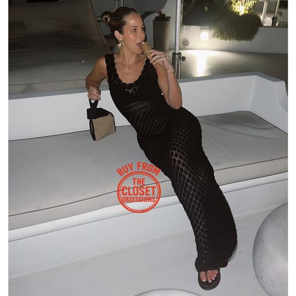 RARE!!! MANGO BLOGGER FAVE!!! Openwork Knit Maxi Dress NWT - Picture 13 of 16